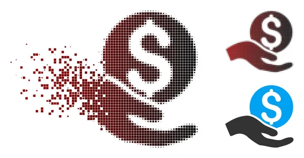 Zerfallendes Pixel-Spendensymbol — Stockvektor