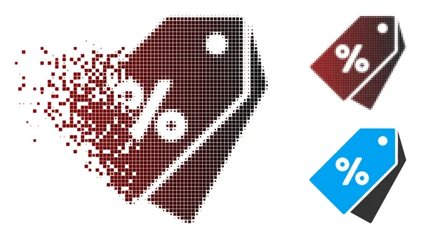 Pixel-Symbol mit einem halben Prozent Rabatt — Stockvektor