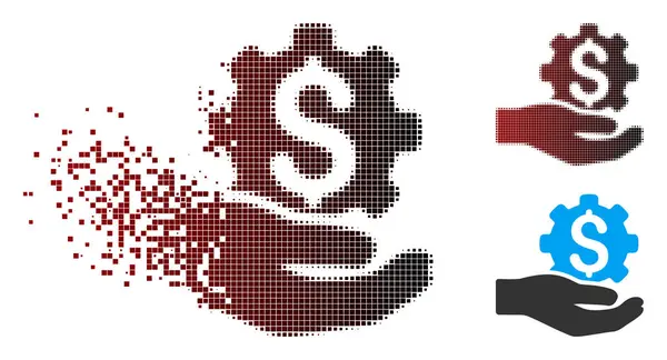 Gebrochene Pixel-Halbtontechnik-Ikone — Stockvektor