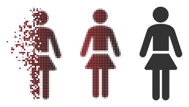 Dağınık piksel yarı ton Bayan simgesi