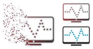 Rendelenmiş piksel noktalı resim darbe grafik simgesini