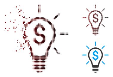 Işıltı piksel yarı ton karlı buluş simgesi