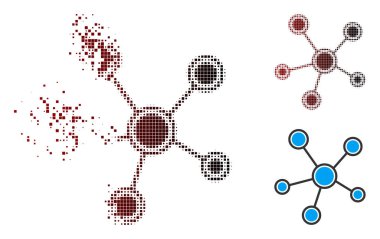 Piksel yarı ton ağ bağlantıları simgesini dağılmakta