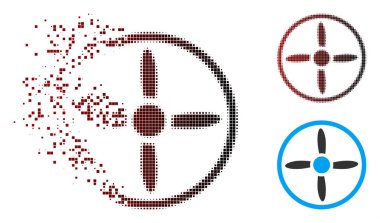 Parçalanmış piksel yarı ton hava vida simgesi