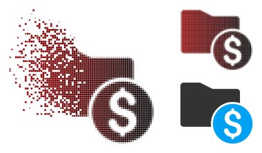 Ayrıştırılmış piksel yarı ton para klasör simgesi
