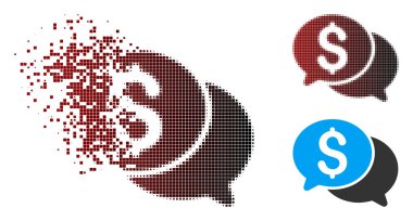 Dağınık piksel yarı ton mali ileti simgesi