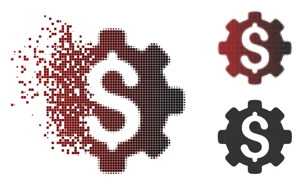 Ícone de capital industrial de Halftone de pixel disperso — Vetor de Stock