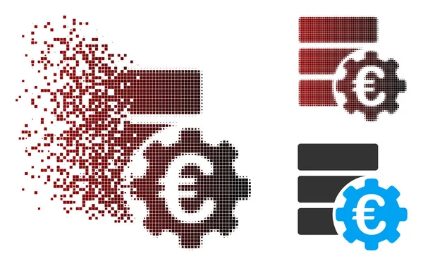 Dispersed Pixel Halftone Euro Financial Database Options Icono — Archivo Imágenes Vectoriales