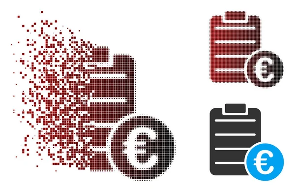Sparkle Pixel Halftone Euro Pad Icon — Stock Vector