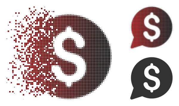 Broken Pixel Halftone Bid Icon