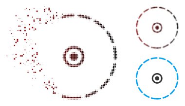 Kırık piksel noktalı resim alanı simgesi yuvarlak