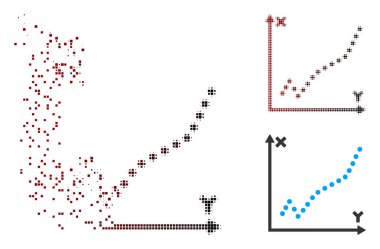 Parçalanmış piksel noktalı resim işlevi Arsa simgesi