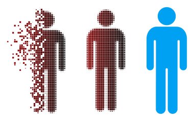 Dağınık piksel yarı ton adam simgesi