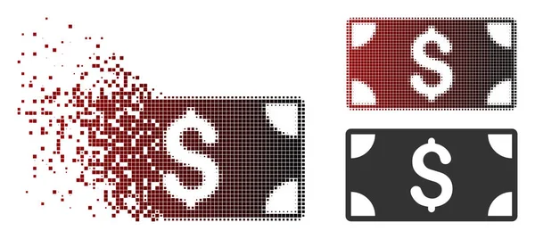 Передвижная икона Pixel Halftone Dollar Icon — стоковый вектор