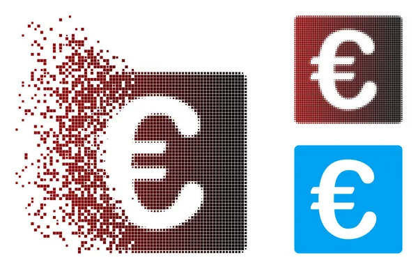 Pixel danificado Halftone Euro Ícone Financeiro — Vetor de Stock