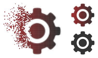 Işıltı piksel yarı ton dişli simgesini