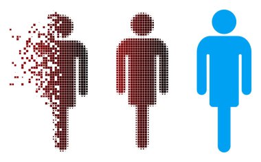 Dağınık piksel yarı ton adam simgesi