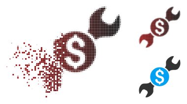 Eriterek piksel noktalı resim onarım maliyet simgesi