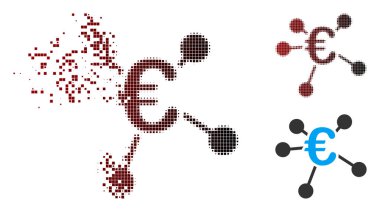 Hasarlı piksel yarı ton Euro dağıtım simgesi