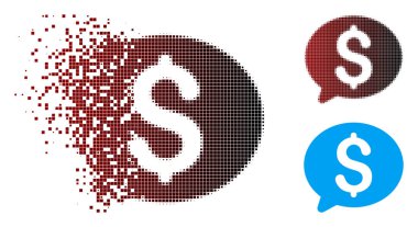 Hasarlı piksel yarı ton para ileti simgesi