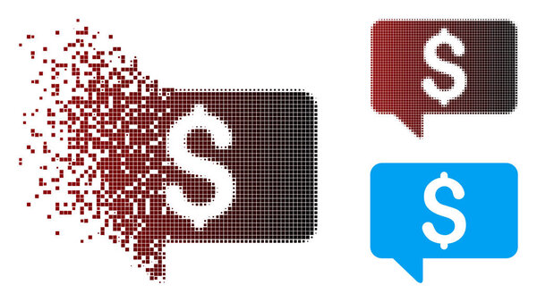 Fragmented Pixel Halftone Price Message Icon