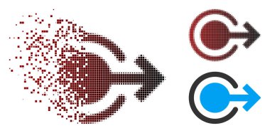 Kırık piksel yarı ton oturum kapatma simgesi