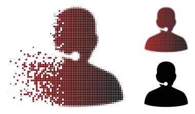 Harcanmış piksel yarı ton çağrı merkezi simgesini