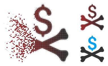 Tahribe piksel yarı ton ölümlü borç simgesi