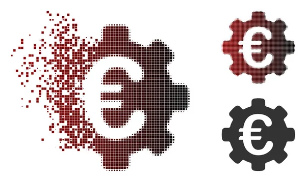Pixel decomposto Halftone Euro Opções Ícone — Vetor de Stock