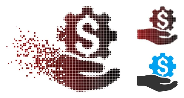 Pictogram gedissipeerde Pixel Halftone-industriële Service — Stockvector