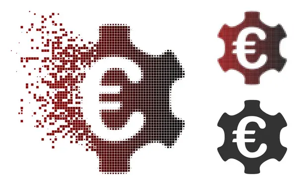 Pixel dispersé Halftone Euro Icône de l'industrie — Image vectorielle