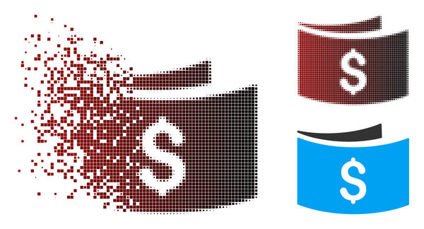 Dispersed Pixel Halftone Banknotes Icon