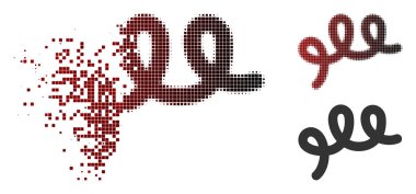 Vektör spiral basili simgesini çözünmüş, noktalı yarım ton ve hasarsız tüm türevleri. Dikdörtgen kıvılcım ve siyah kırmızı üzerinden yatay bir gradyan yok olan etkisi kullanır.