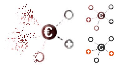 Işıltı piksel yarı ton Euro tıbbi bağlantıları simgesi