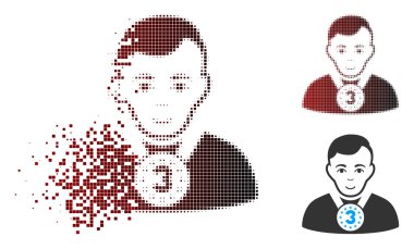 Parçalanmış piksel yarı ton 3 Prizer sporcu simgesi