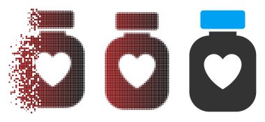 Dağınık piksel yarı ton favori ilaç simgesi