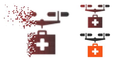 Toz piksel yarı ton uyuşturucu uçağı teslim simgesi