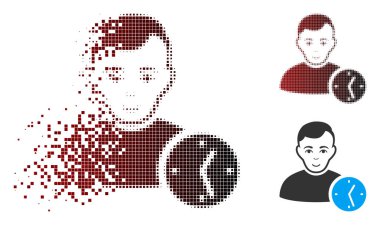 Eriterek piksel yarı ton Kullanıcı saat simgesi