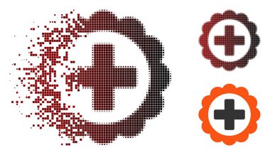 Toz piksel yarı ton tıbbi etiket simgesi