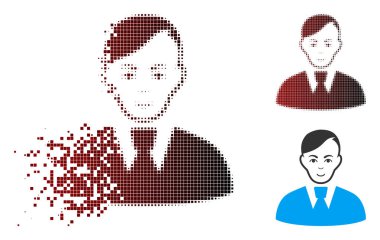 Piksel yarı ton katip simgesi dağılmakta