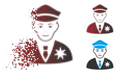 Tahribe piksel yarı ton Şerif simgesi