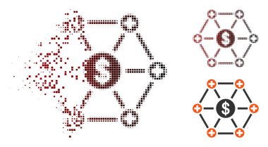 Harcanmış piksel yarı ton mali tıp ağ simgesini