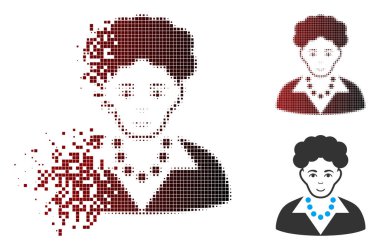 Kırık piksel yarı ton esmer kadın simgesi