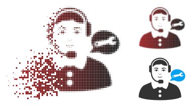 Dağınık piksel noktalı resim servis merkezi Bayan simgesi