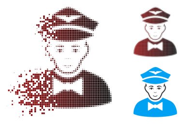 Kırık piksel yarı ton havayolu Steward simgesi