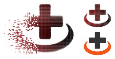 Eriterek piksel yarı ton tıbbi topluluk simgesi