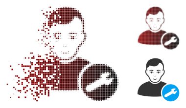 Dağınık piksel yarı ton Kullanıcı ayarları Wrench kutsal kişilerin resmi