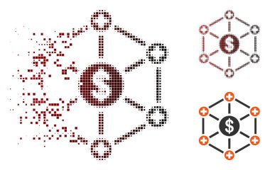 Hareketli piksel yarı ton mali tıp ağ simgesini
