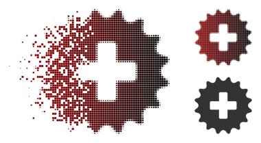 Piksel yarı ton artı damga simgesi çözünmüş