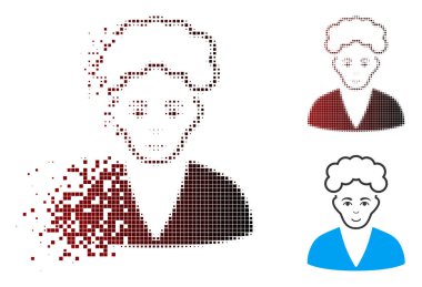 Dağınık piksel yarı ton sarışın çocuk simgesi